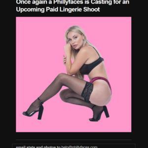 Phillyfaces is Casting for an Upcoming Paid Lingerie Shoot